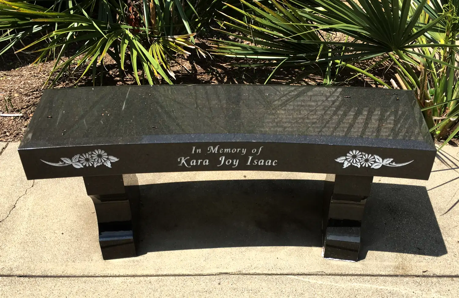 Kara Joy Isaac Memorial Bench