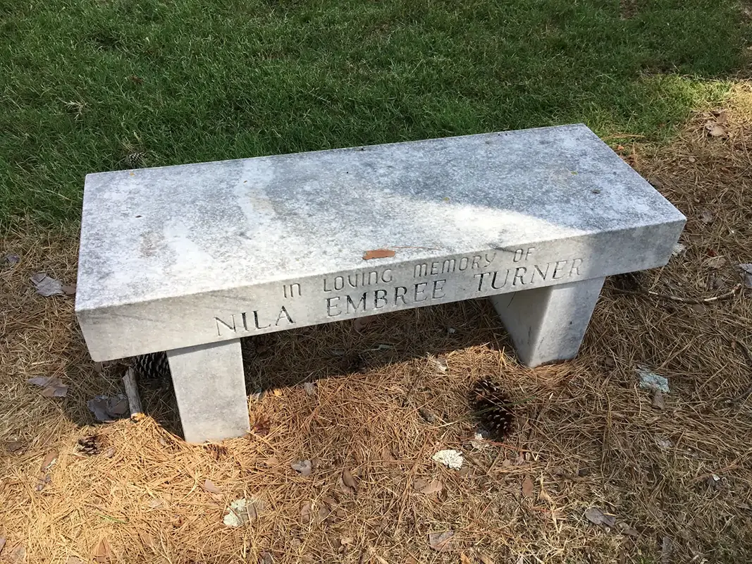 Nila Embree Turner Memorial Bench